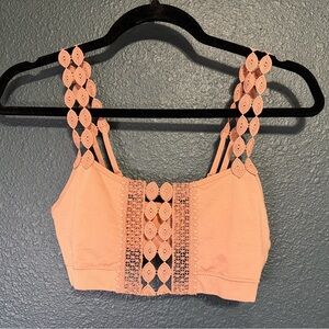 Pink Bralette with Cut Out Straps | size medium